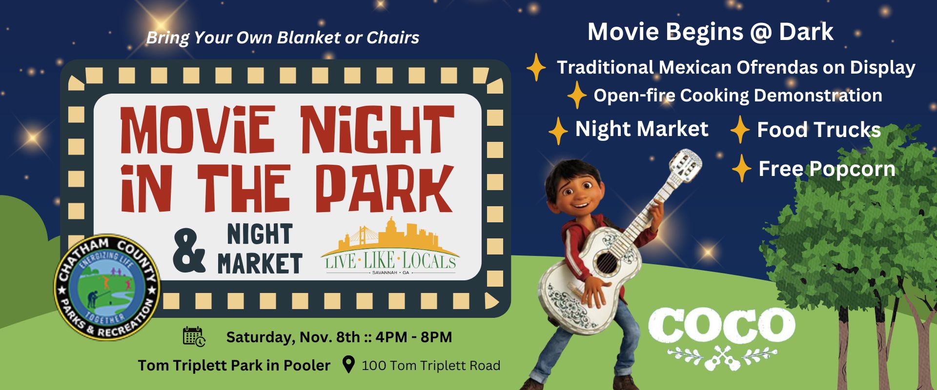 LLL movie night - nov - web banner (2) live like locals savannah - spring fling - pooler